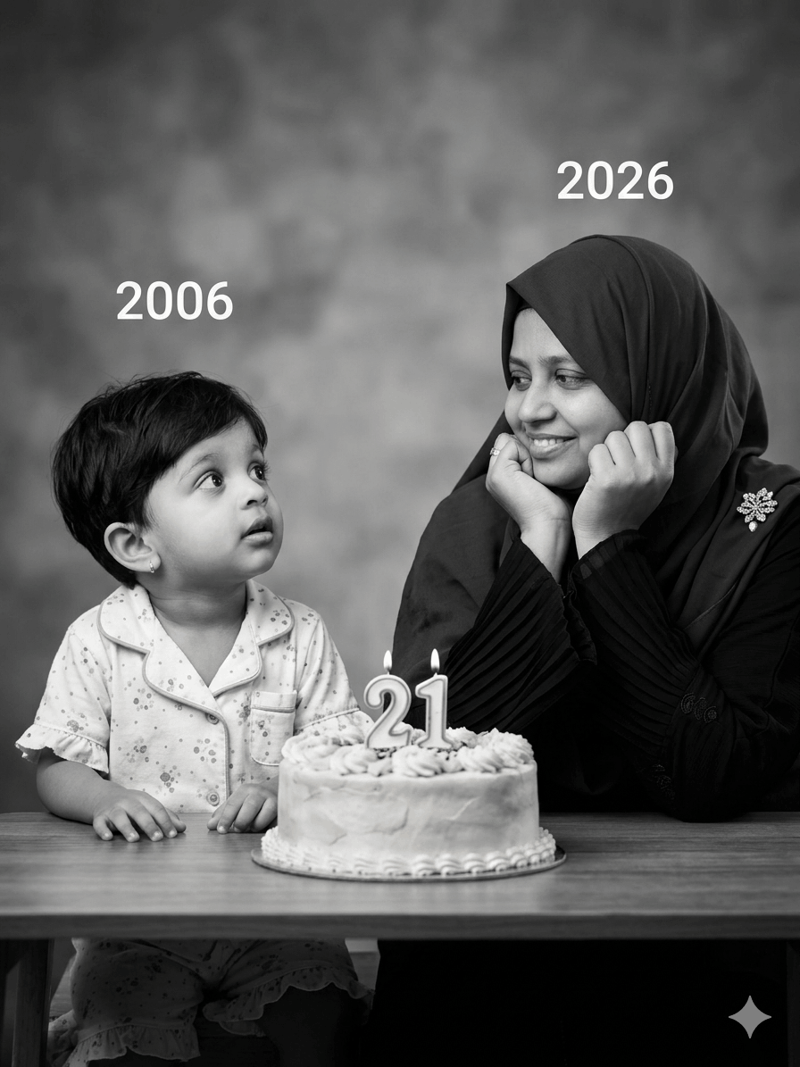 Then & Now Girl Portrait – Emotional Birthday Transformation