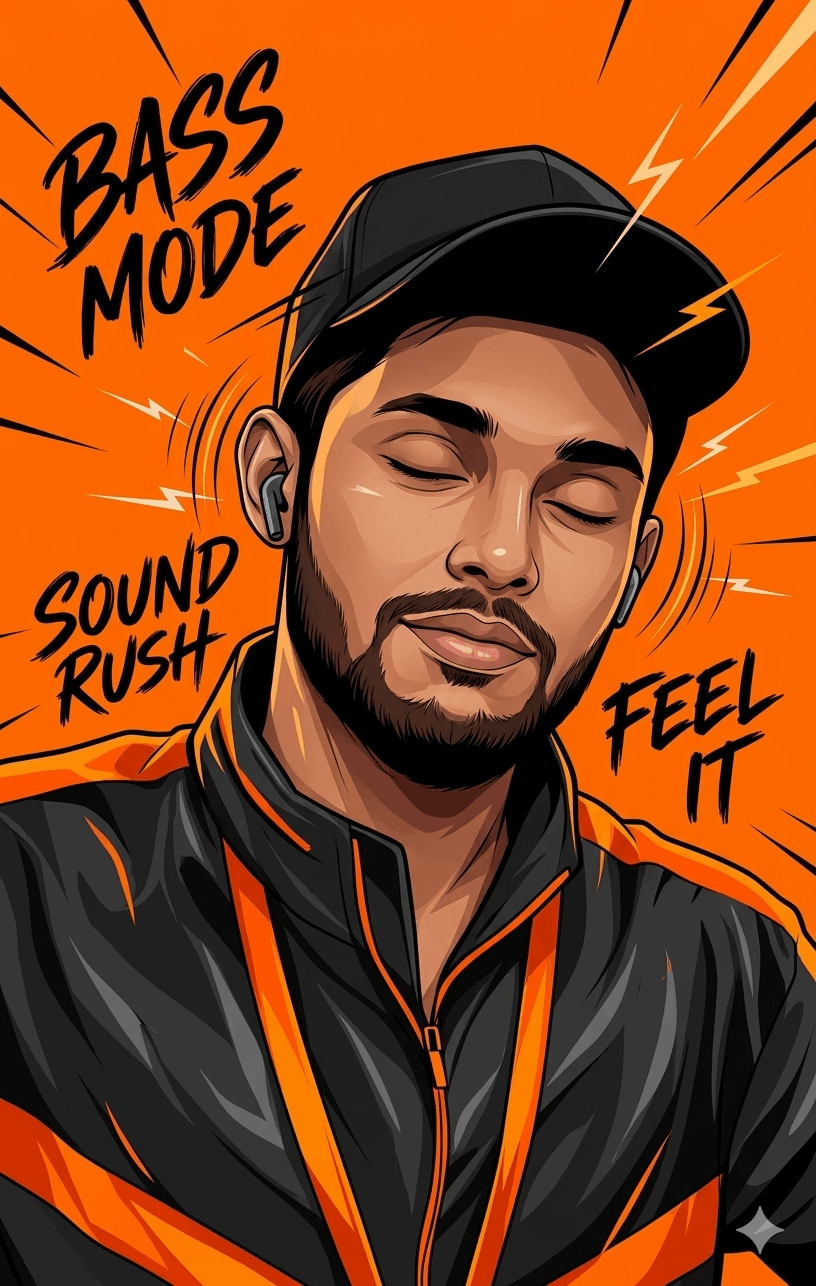 Bass Mode Music Vector Portrait