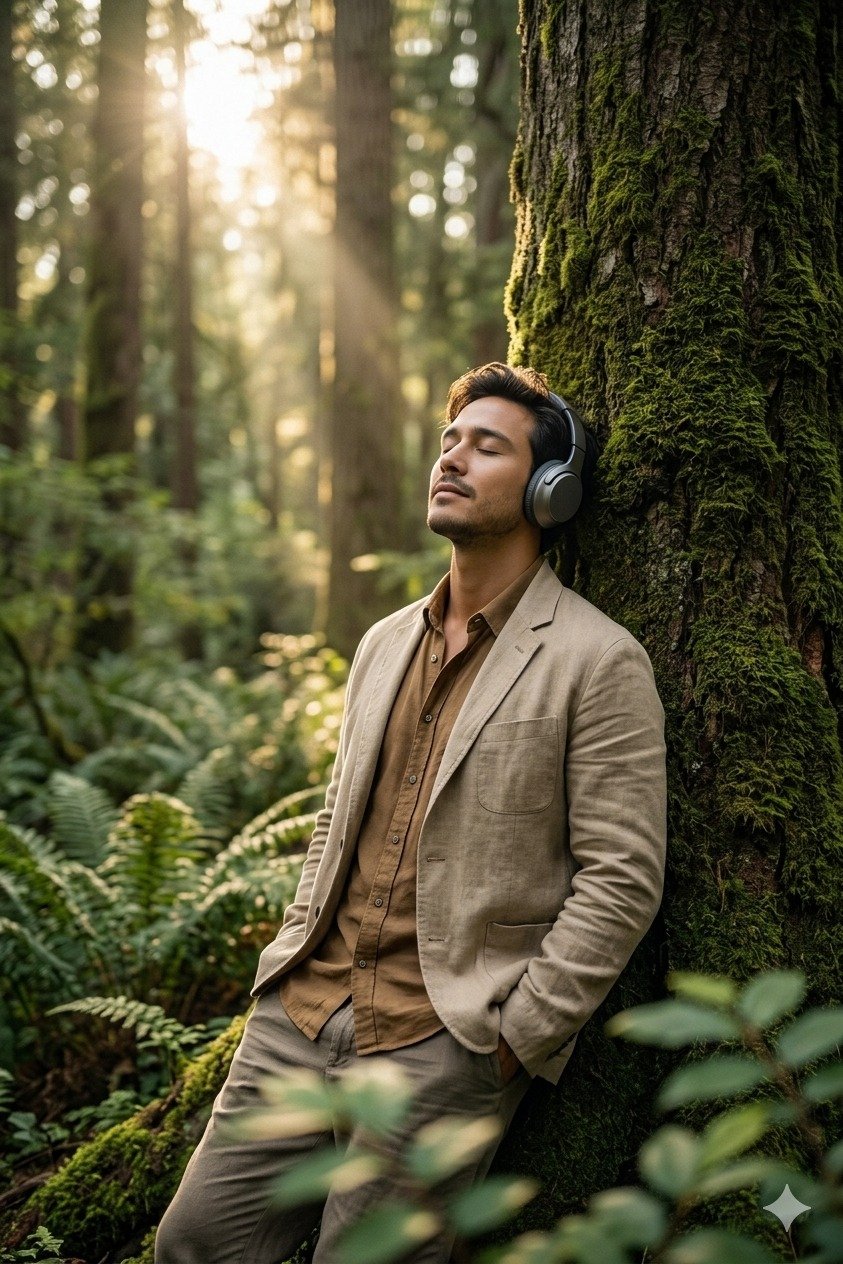 Peaceful Forest Meditation Cinematic Portrait