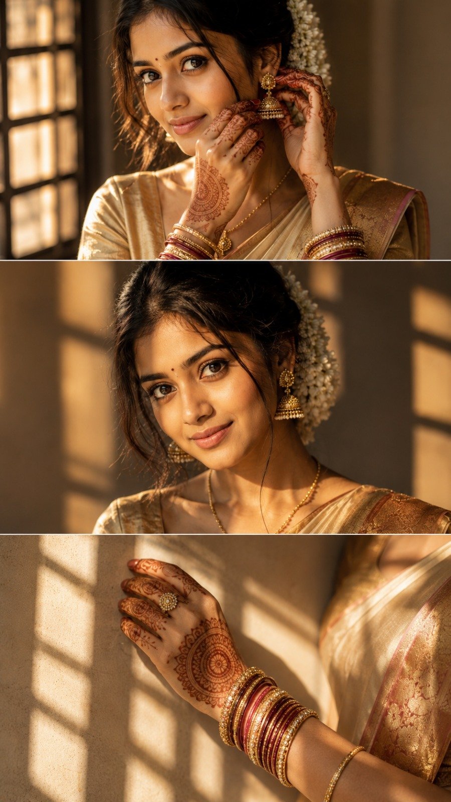 Golden Hour Bridal Portrait Collage