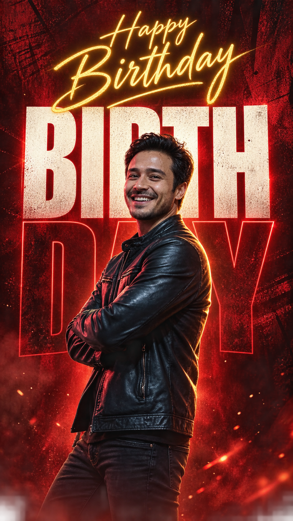 Cinematic Birthday Poster – Red & Gold