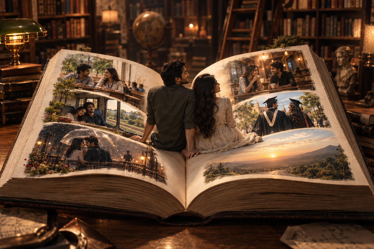 A Love Story in a Book – Surreal Cinematic Couple Photography